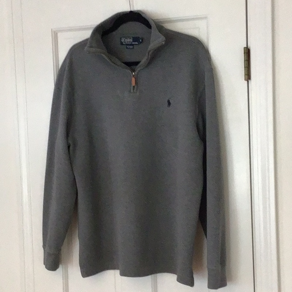 Polo by Ralph Lauren Men's Gray Quarter-Zip Sweater